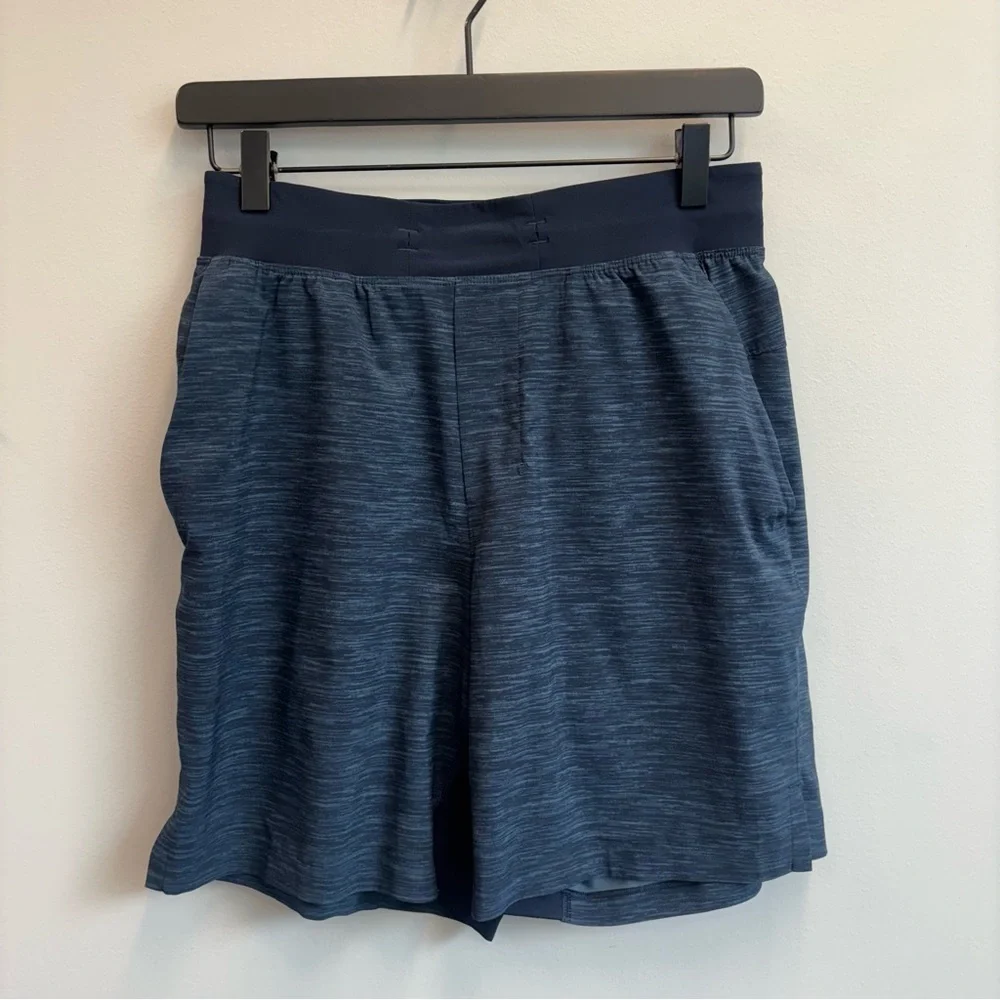 Lululemon‎ T.H.E. Shorts Mens Small Gym Active Linerless Blue Heather Athleisure
